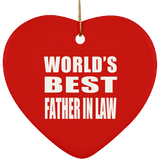 World's Best Father In Law - Heart Ornament