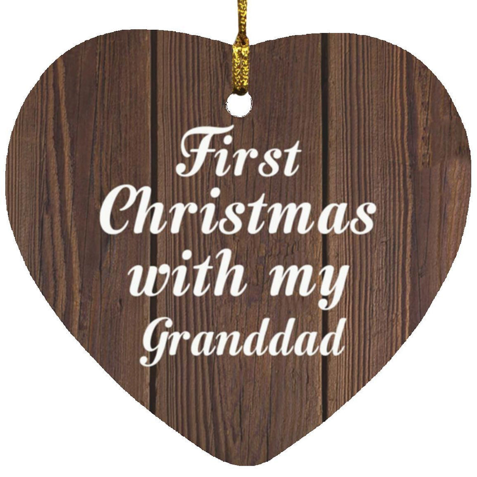 First Christmas With My Granddad - Heart Ornament D