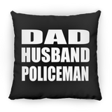 Dad Husband Policeman - Throw Pillow Black