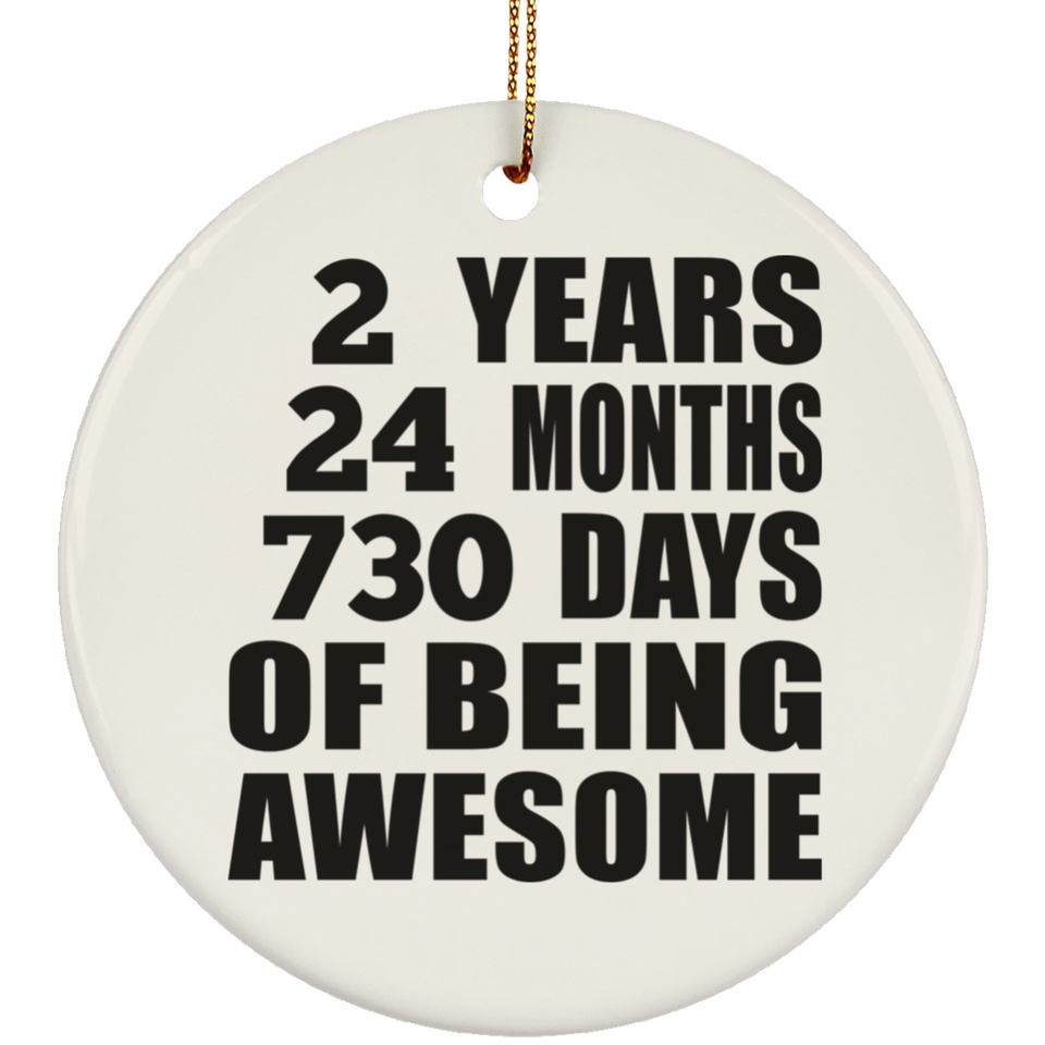 2nd Birthday 2 Years 24 Months 730 Days Of Awesome - Circle Ornament