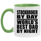 Stockbroker By Day World's Best Dad By Night - 11oz Accent Mug Green