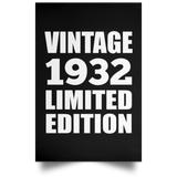 92nd Birthday Vintage 1932 Limited Edition - Poster Portrait