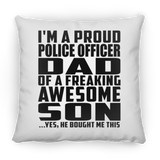 Proud Police Officer Dad Of Awesome Son - Throw Pillow