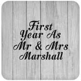 First Year As Mr & Mrs Marshall - Drink Coaster F