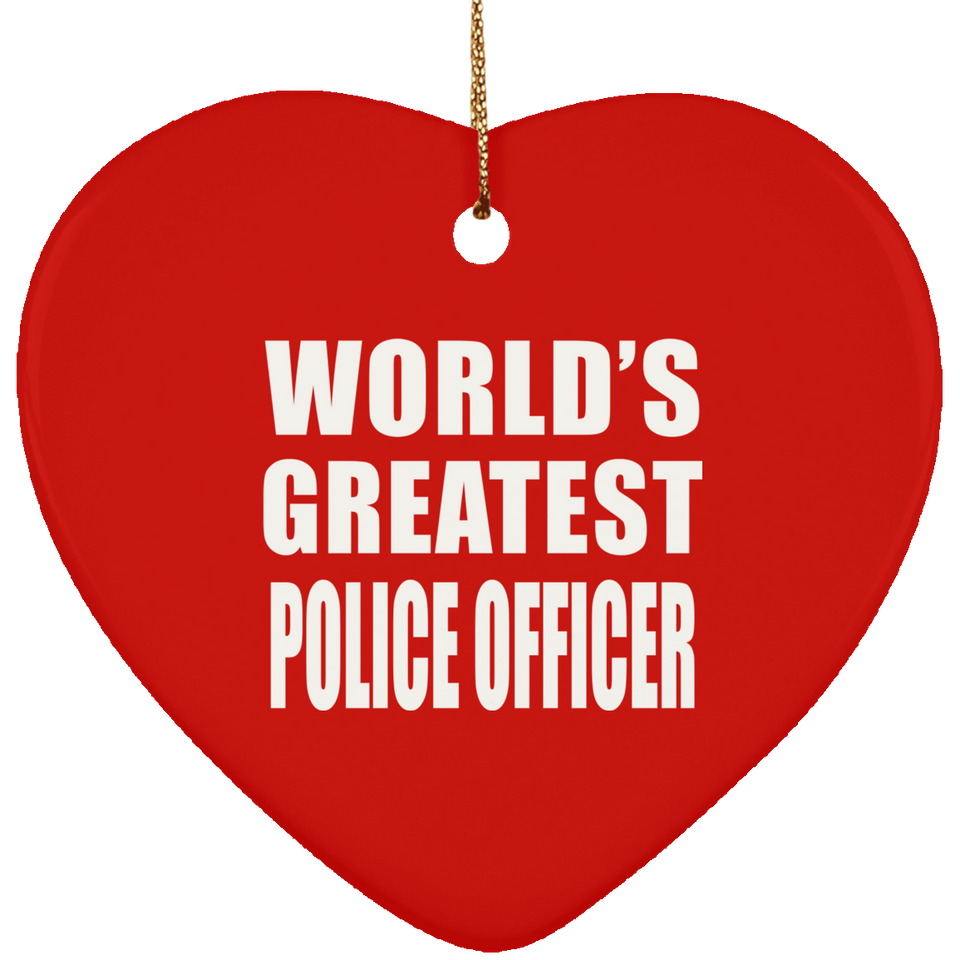 World's Greatest Police Officer - Heart Ornament