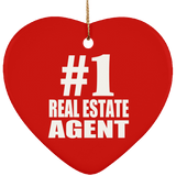 Number One #1 Real Estate Agent - Heart Ornament