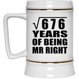 26th Anniversary Square Root of 676 Years of Being Mr Right - Beer Stein