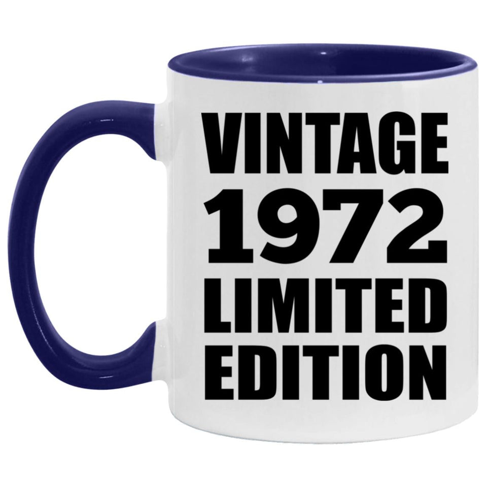 52nd Birthday Vintage 1972 Limited Edition - 11oz Accent Mug Purple