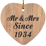 90th Anniversary Mr & Mrs Since 1934 - Heart Ornament C