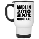 14th Birthday Made in 2010 All Parts Original - White Travel Mug