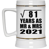 9th Anniversary Square Root of 81 Years As Mr & Mrs 2021 - Beer Stein