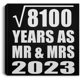 90th Anniversary Square Root of 8100 Years As Mr & Mrs 2023 - Canvas Square