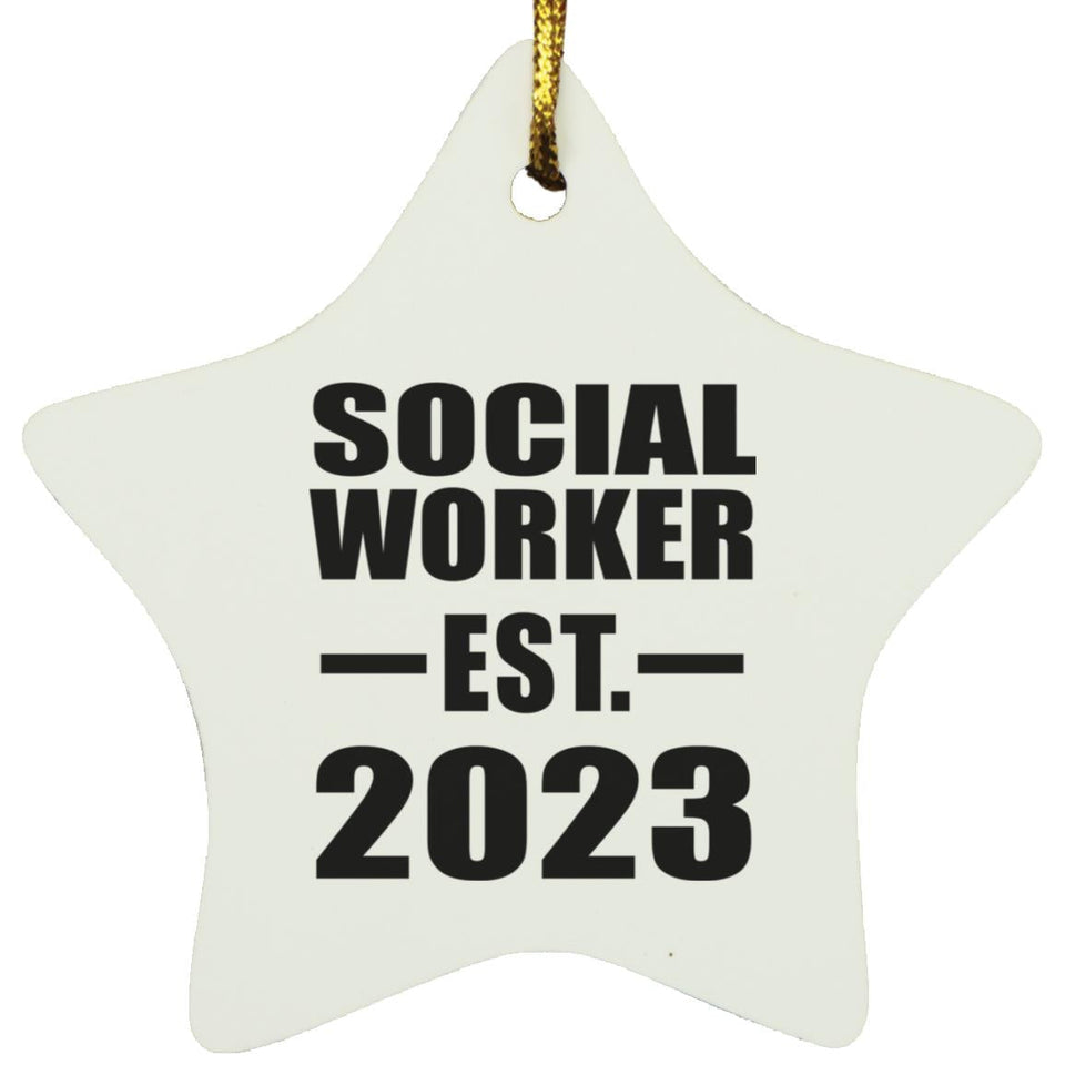 Social Worker Established EST. 2023 - Star Ornament
