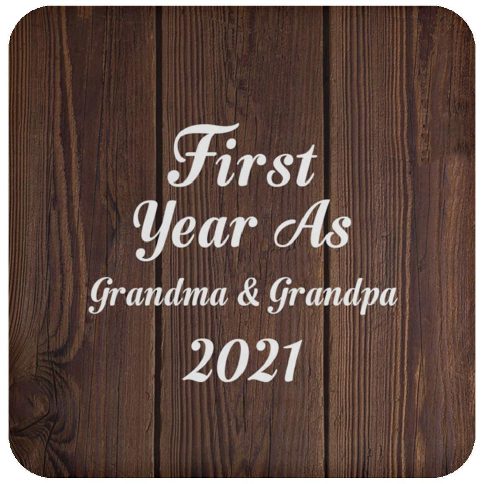 First Year As Grandma & Grandpa 2021 - Drink Coaster D