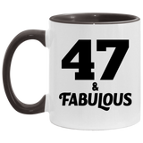 47th Birthday 47 & Fabulous - 11oz Accent Mug Black