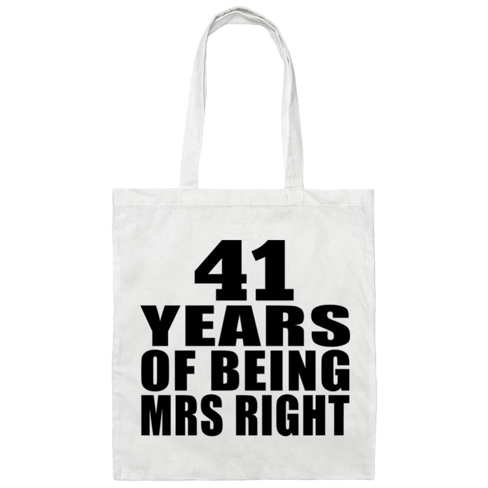 41st Anniversary 41 Years Of Being Mrs Right - Tote Bag White
