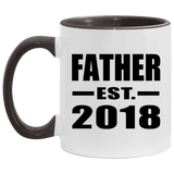 Father Established EST. 2018 - 11oz Accent Mug Black