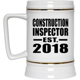 Construction Inspector Established EST. 2018 - Beer Stein
