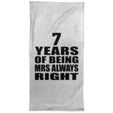 7th Anniversary 7 Years of Being Mrs Always Right - Hand Towel