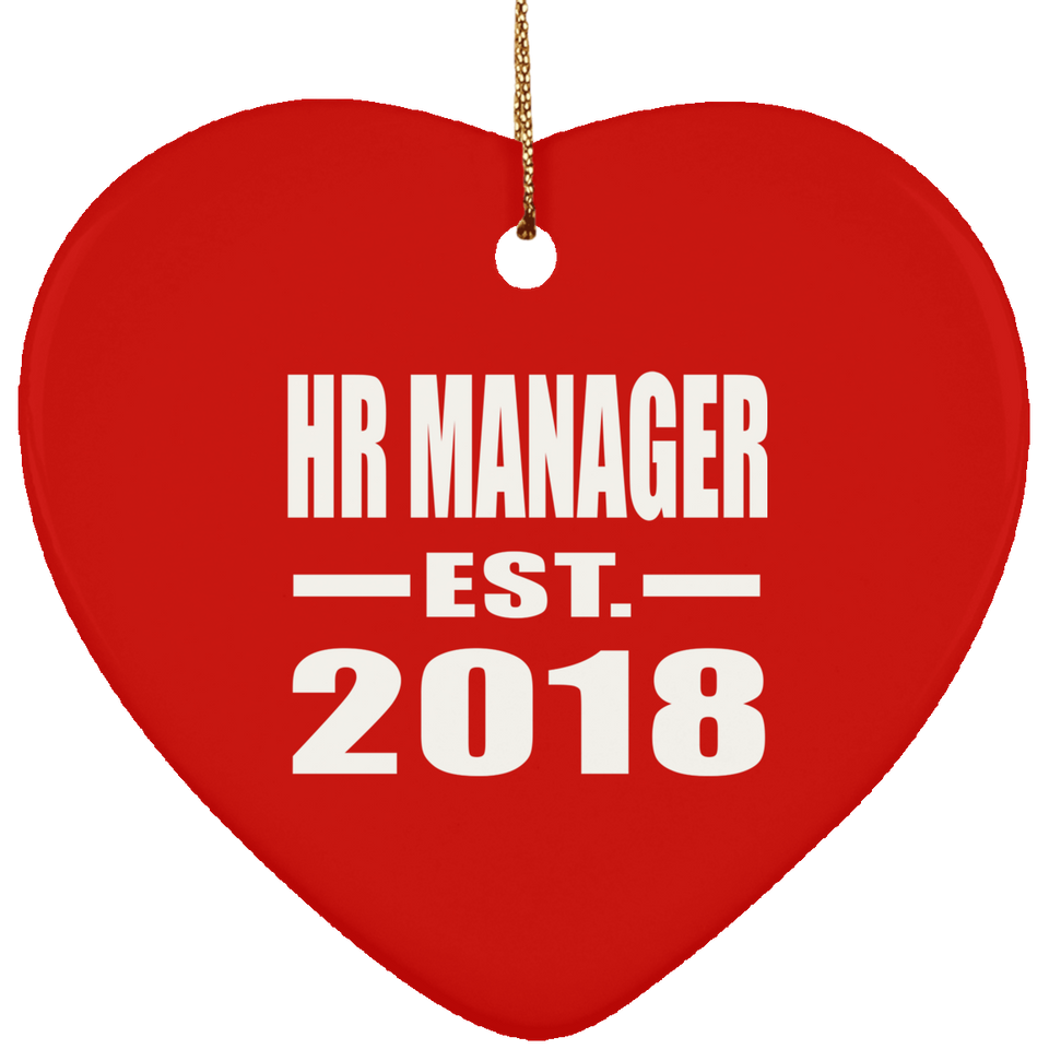 HR Manager Established EST. 2018 - Heart Ornament
