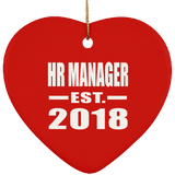 HR Manager Established EST. 2018 - Heart Ornament