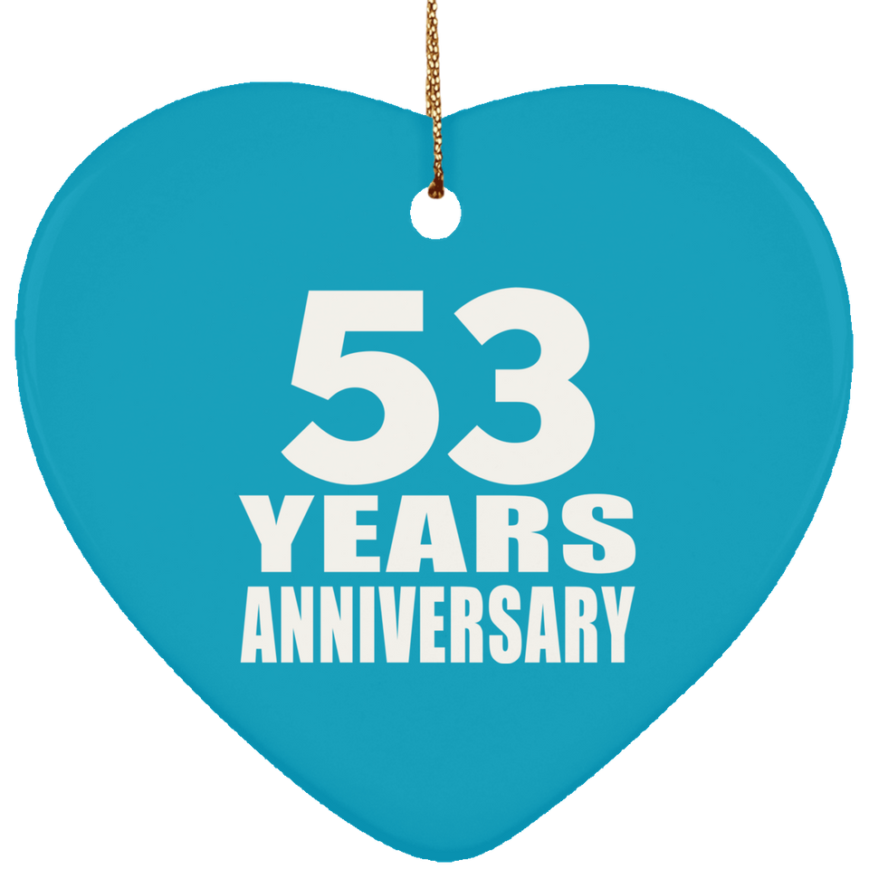 53rd Anniversary 53 Years - Heart Ornament