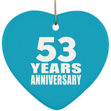 53rd Anniversary 53 Years - Heart Ornament