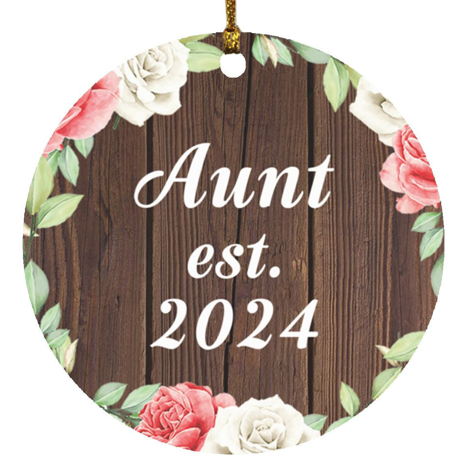 Aunt Established Est. 2024 - Circle Ornament A