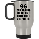 96th Anniversary 96 Years Of Being Mrs Perfect - Silver Travel Mug