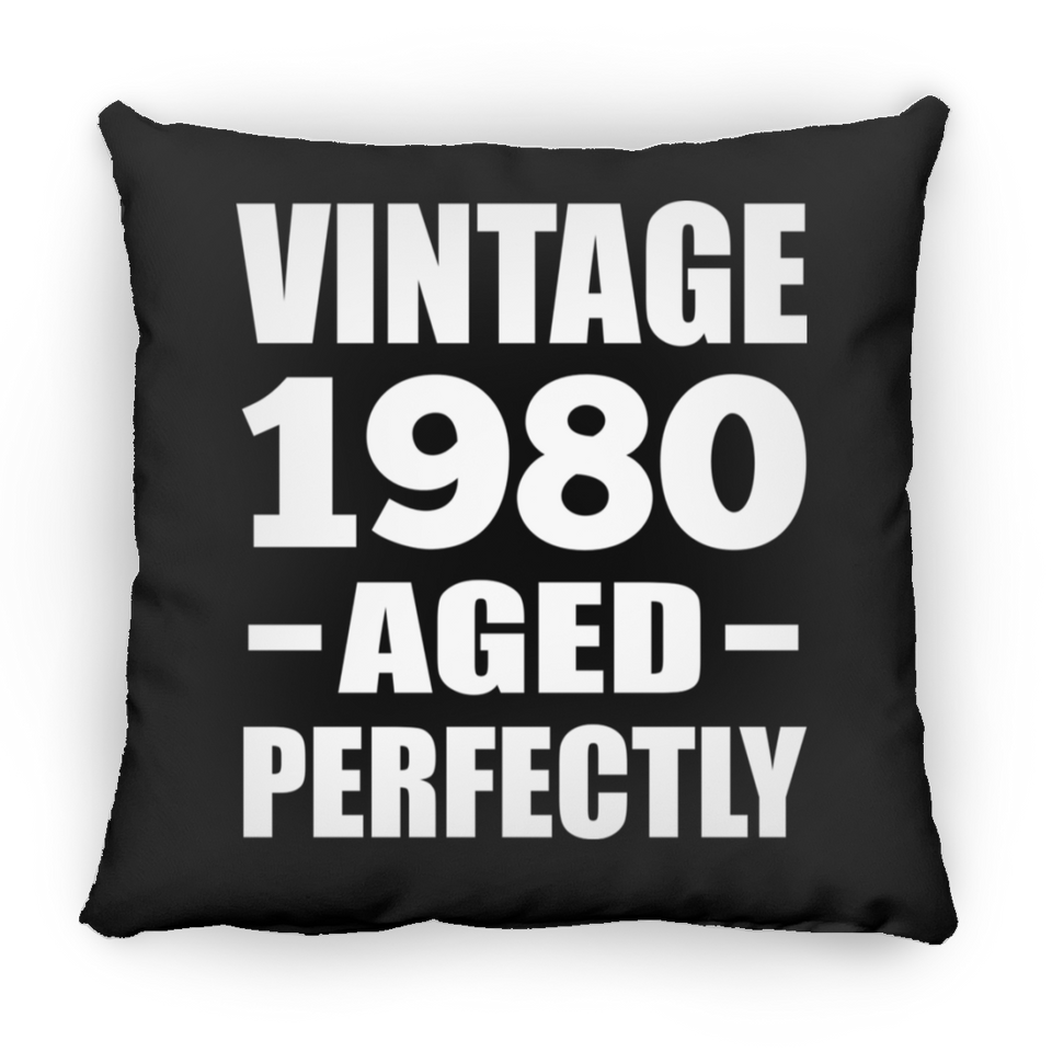 44th Birthday Vintage 1980 Aged Perfectly - Throw Pillow Black