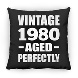 44th Birthday Vintage 1980 Aged Perfectly - Throw Pillow Black