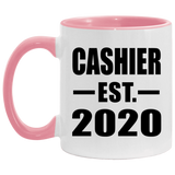 Cashier Established EST. 2020 - 11oz Accent Mug Pink