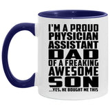 Proud Physician Assistant Dad Of Awesome Son - 11oz Accent Mug Purple