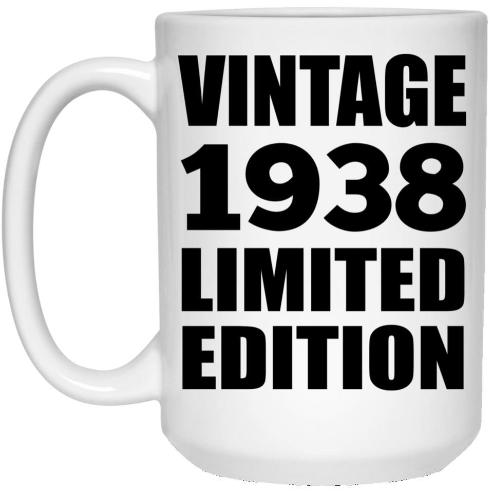 86th Birthday Vintage 1938 Limited Edition - 15oz Coffee Mug