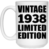86th Birthday Vintage 1938 Limited Edition - 15oz Coffee Mug