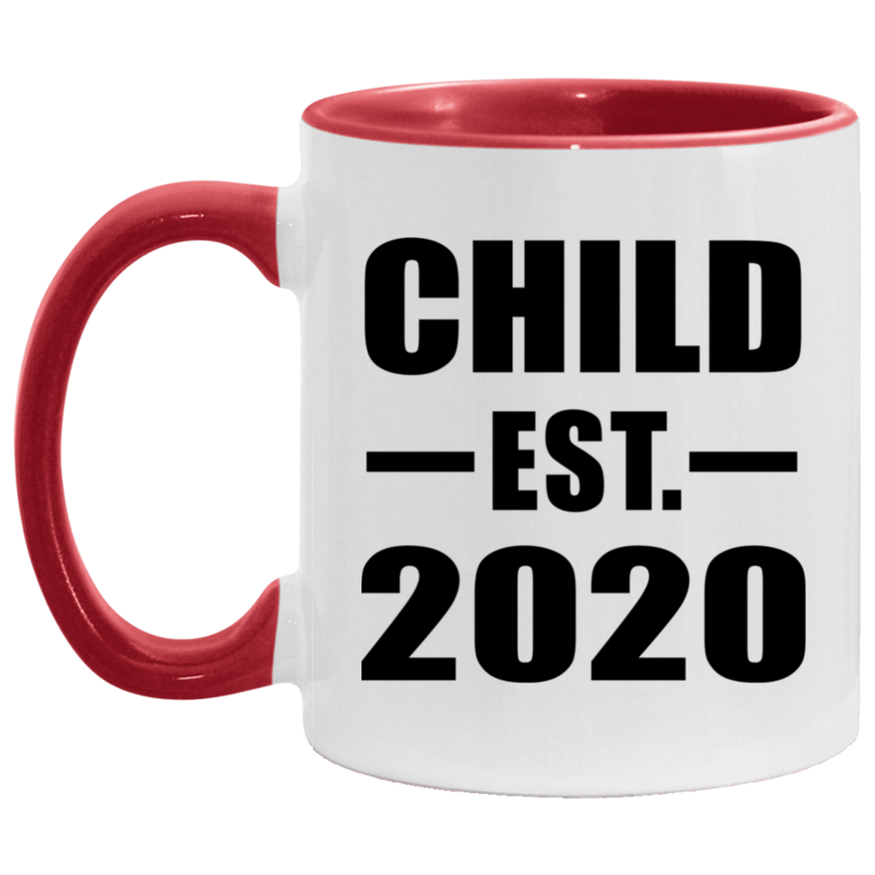 Child Established EST. 2020 - 11oz Accent Mug Red