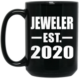 Jeweler Established EST. 2020 - 15oz Coffee Mug Black