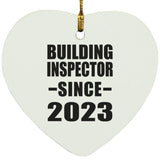 Building Inspector Since 2023 - Heart Ornament