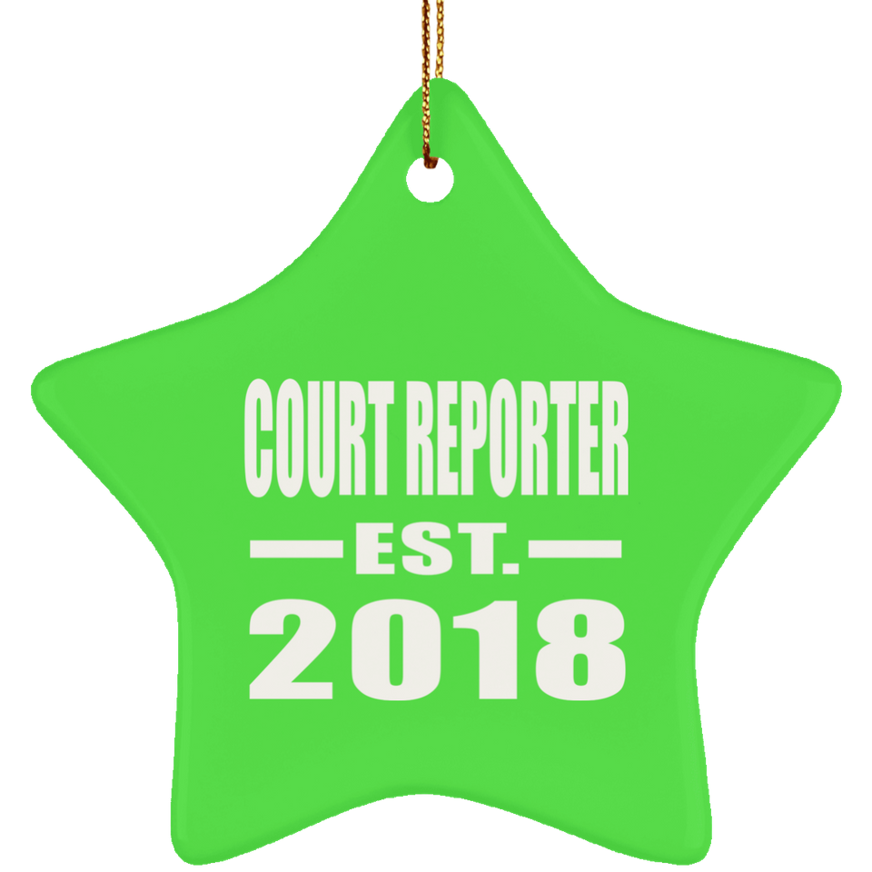 Court Reporter Established EST. 2018 - Star Ornament