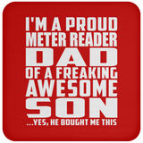 Proud Meter Reader Dad Of Awesome Son - Drink Coaster