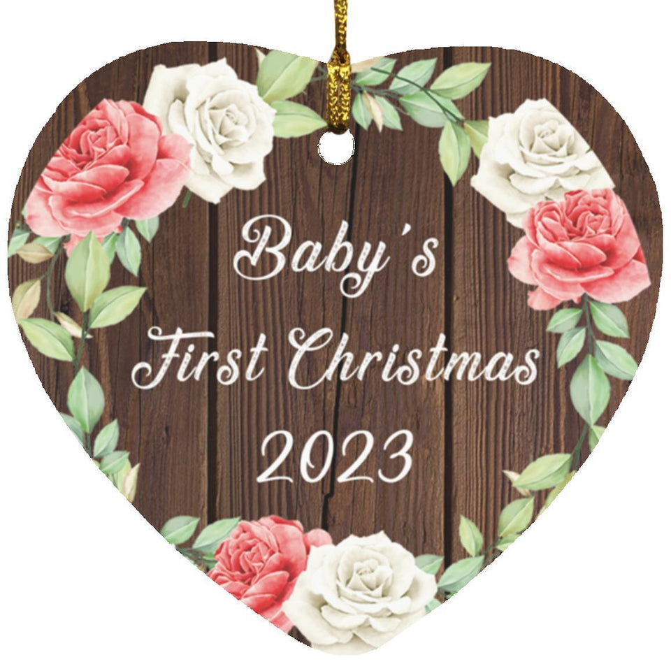 Baby's First Christmas 2023 - Heart Ornament A