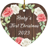 Baby's First Christmas 2023 - Heart Ornament A