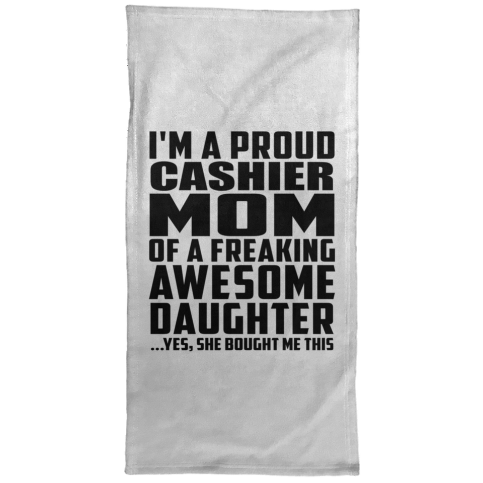 Proud Cashier Mom Of Awesome Daughter - Hand Towel