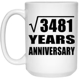 59th Anniversary Square Root of 3481 Years Anniversary - 15oz Coffee Mug