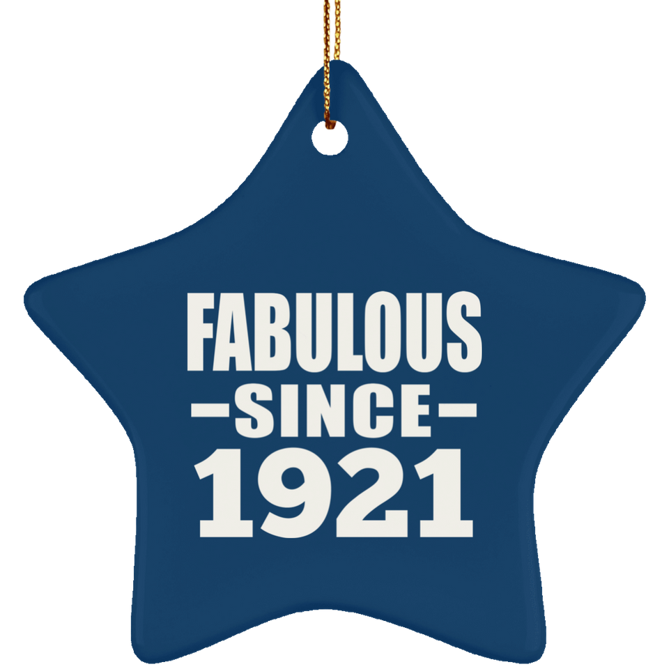 103rd Birthday Fabulous Since 1921 - Star Ornament