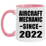 Aircraft Mechanic Since 2022 - 11oz Accent Mug Pink
