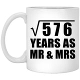 24th Anniversary Square Root of 576 Years As Mr & Mrs - 11oz Coffee Mug