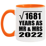 41st Anniversary Square Root of 1681 Years As Mr & Mrs 2022 - 11oz Accent Mug Orange