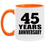 45th Anniversary 45 Years - 11oz Accent Mug Orange