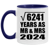 79th Anniversary Square Root of 6241 Years As Mr & Mrs 2024 - 11oz Accent Mug Purple